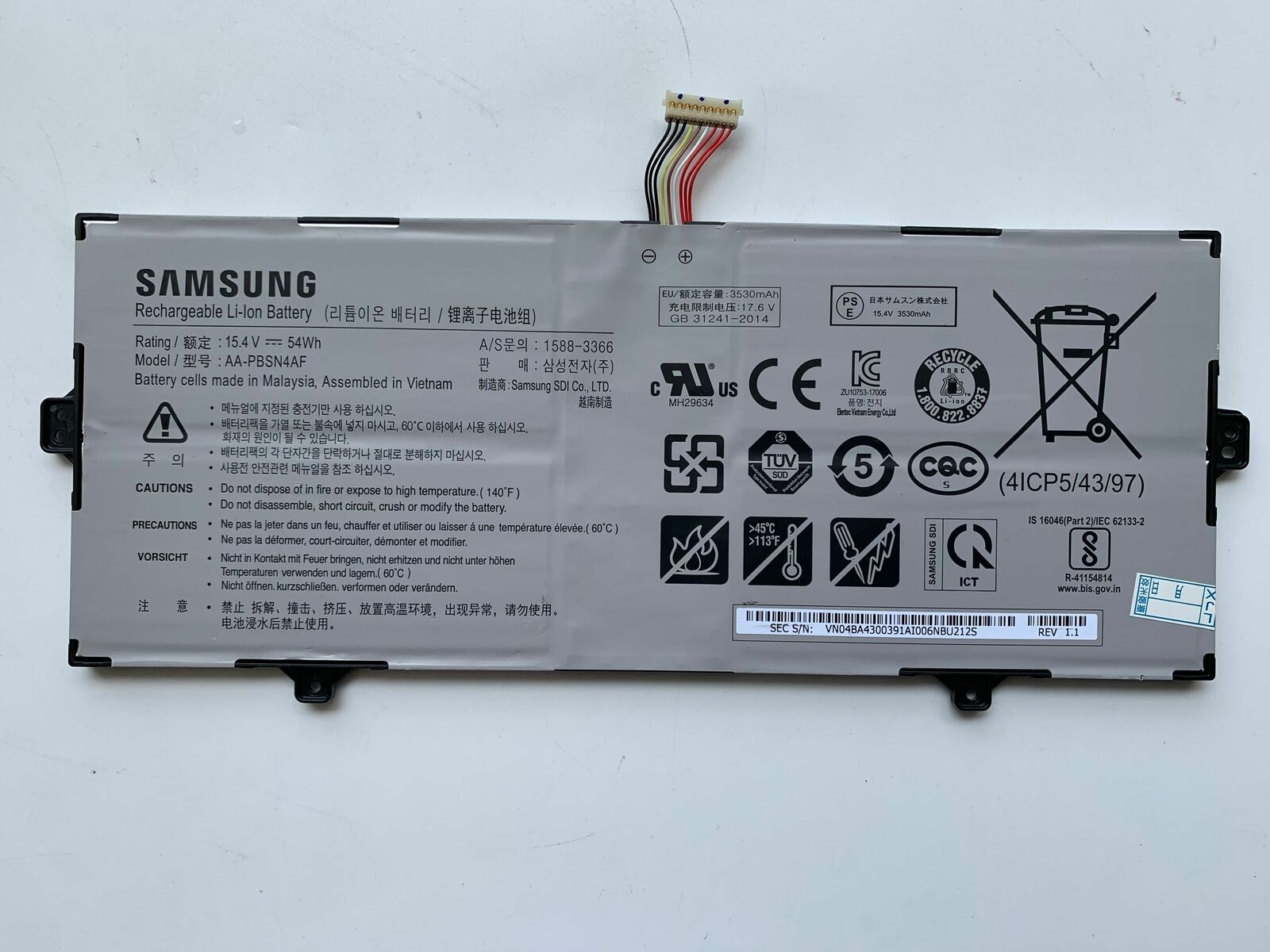 Genuine Samsung NP930SBE NP950SBE AA-PBSN4AF Battery 15.4V 54Wh