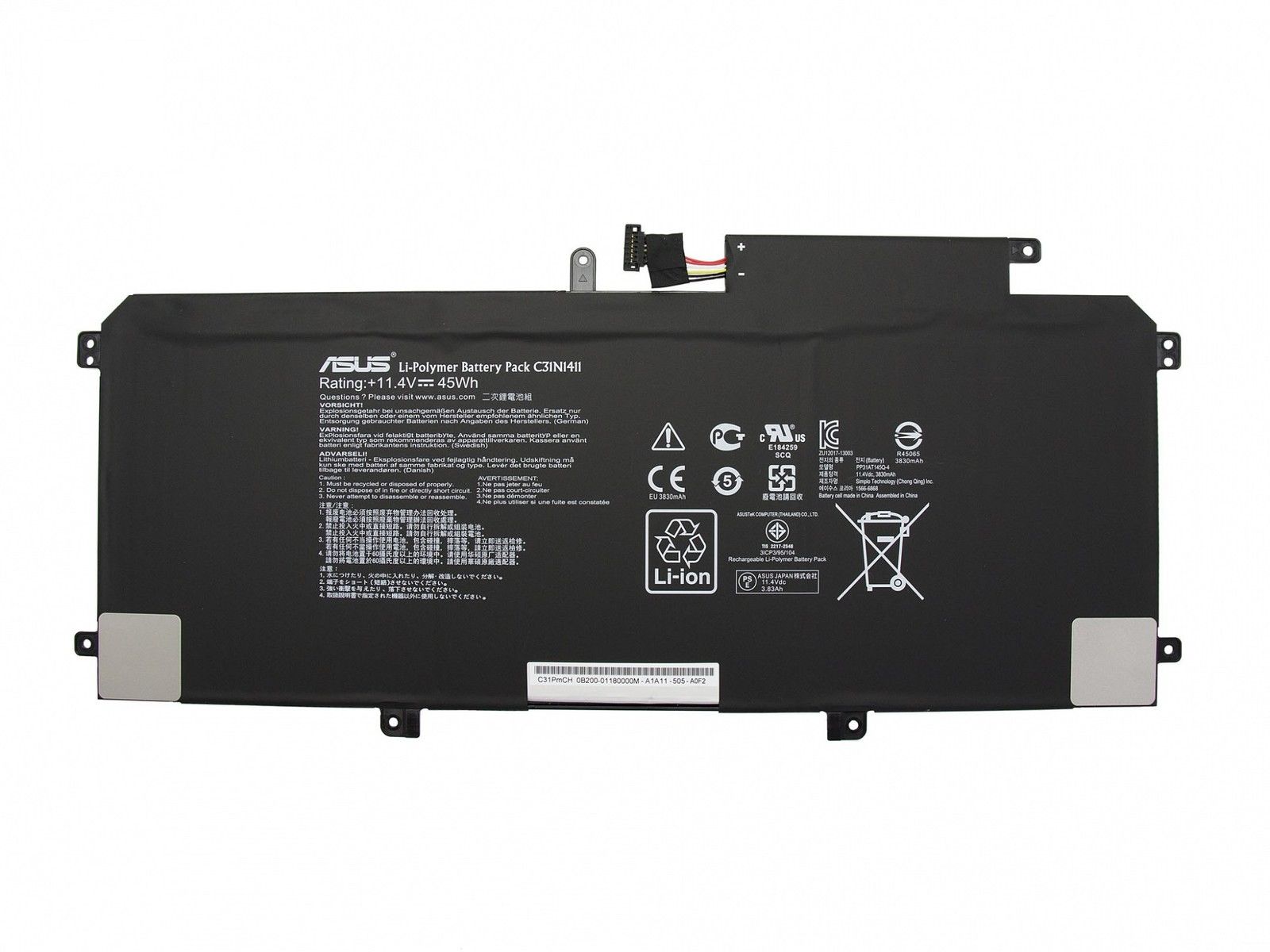 11.4V 45Wh Asus UX305FA-FC005T Zenbook Battery