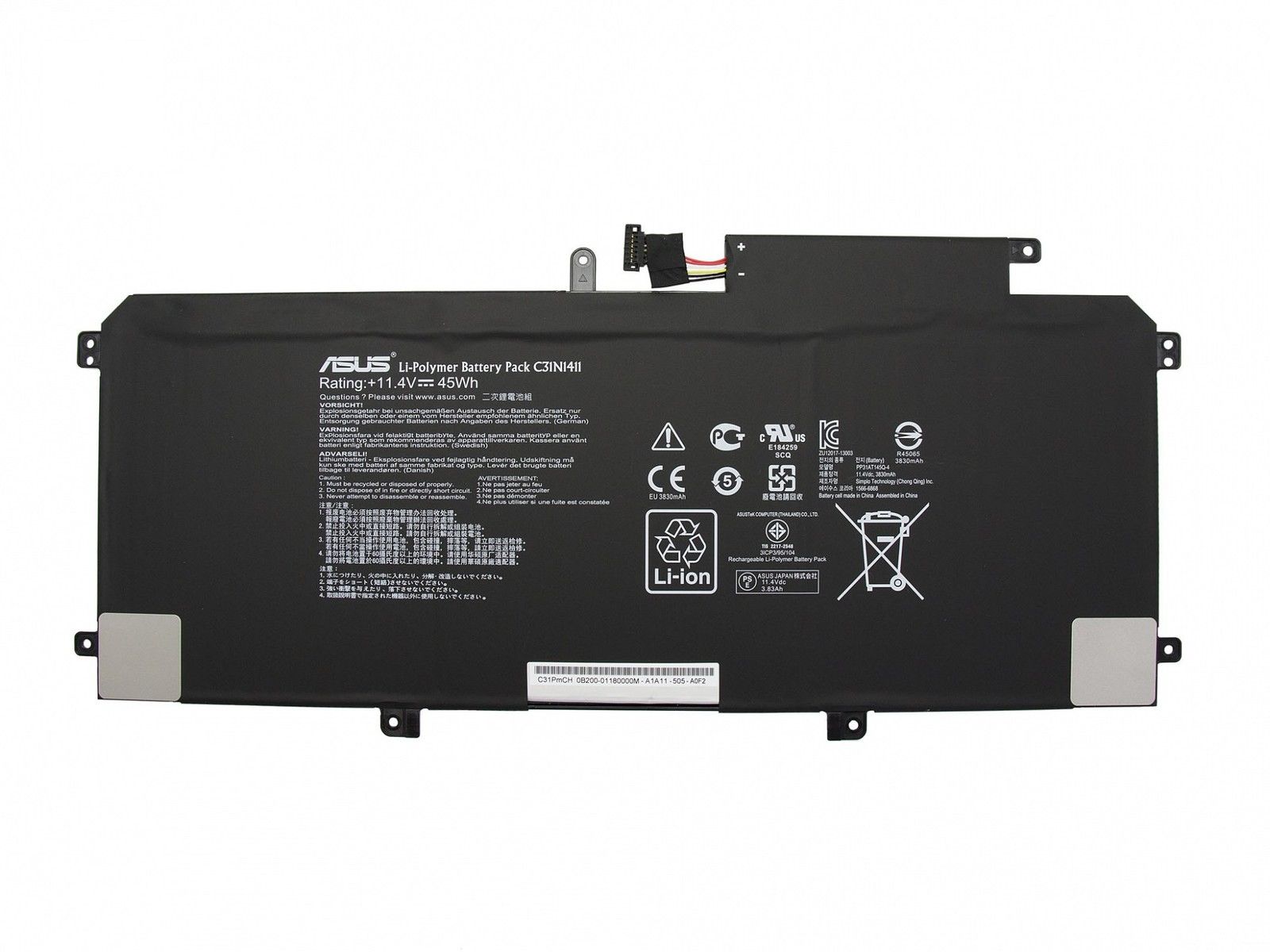 11.4V 45Wh Asus C31N1411 Zenbook UX305 UX305F UX305CA UX305FA Battery 11.4V 45Wh Asus C31N1411 Zenbook UX305 UX305F UX305CA UX305FA Battery
