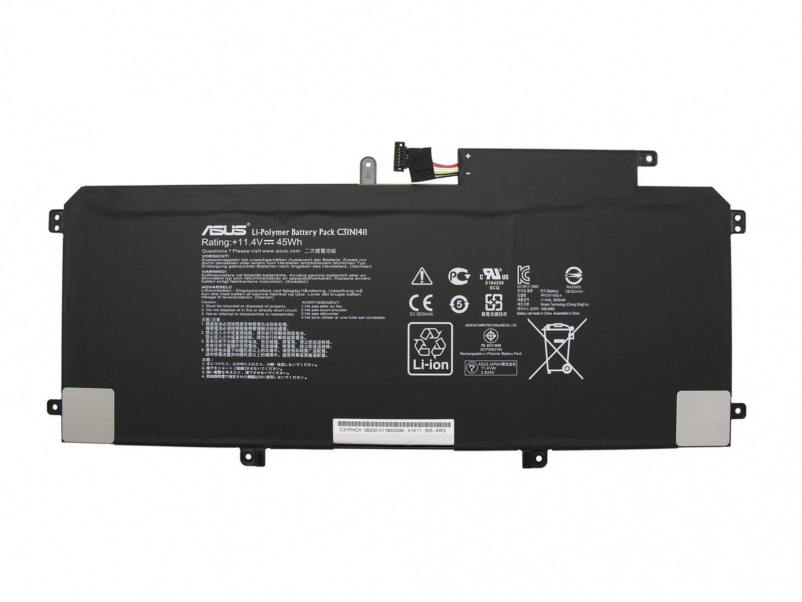 11.4V 45Wh Asus UX305FA-FC008H Zenbook Battery