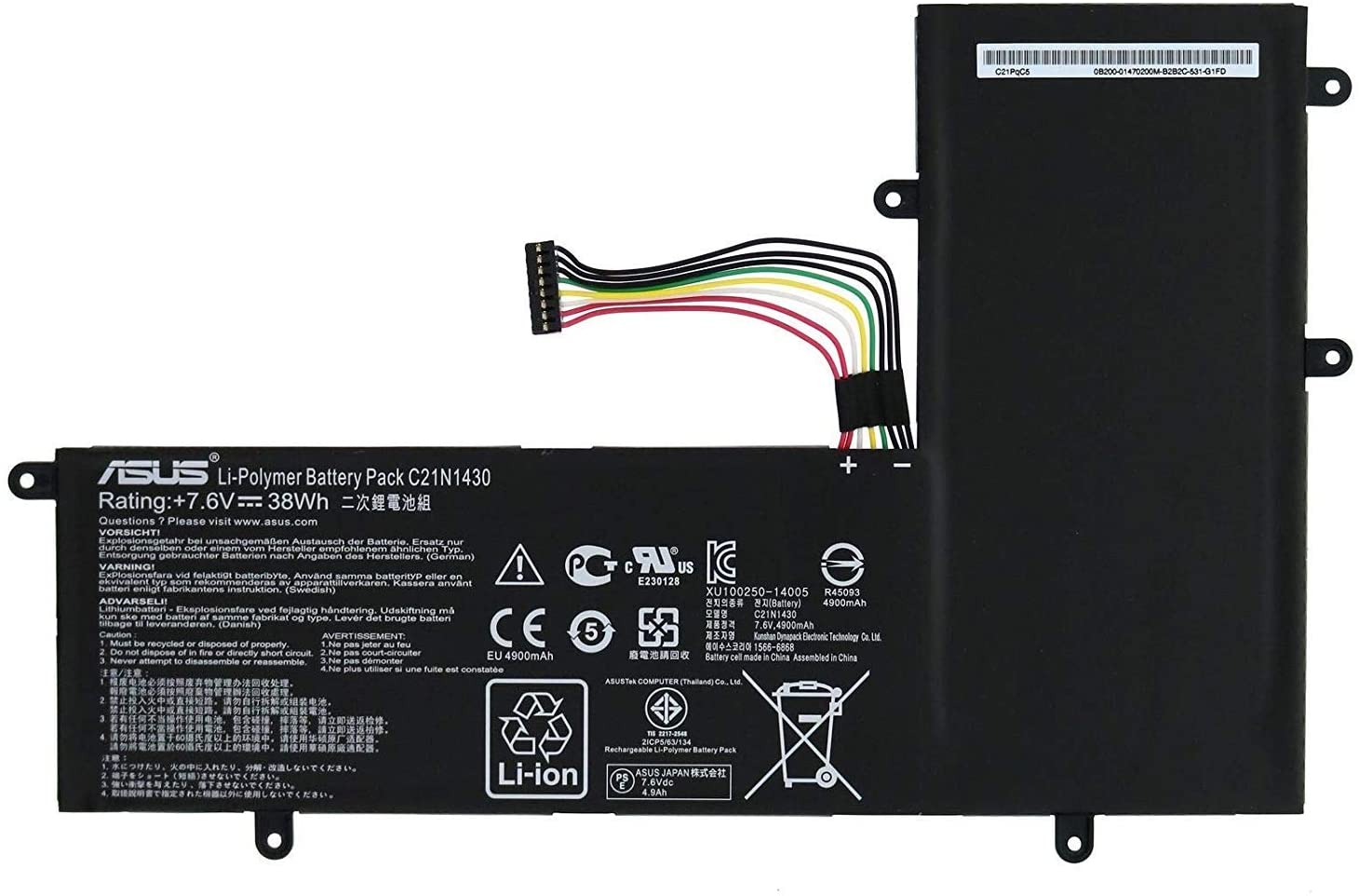38Wh Asus 0B200-01470000 C21N1430 C2IN1430 Battery 38Wh Asus 0B200-01470000 C21N1430 C2IN1430 Battery