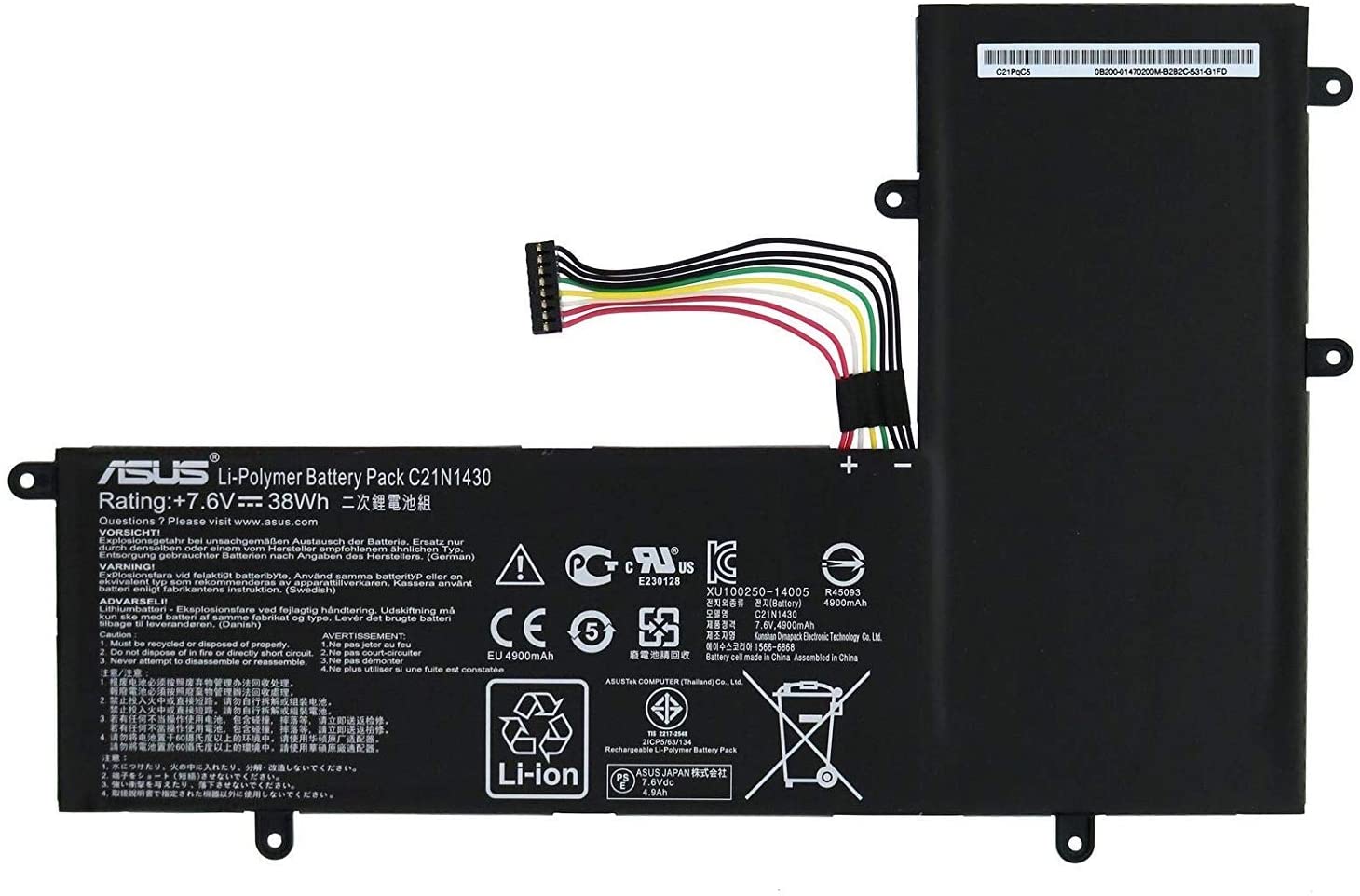 38Wh Asus Chromebook C201PA C201PA-DS02 C201PA-DS01 C21N1430 Battery