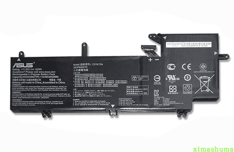 52Wh Asus 0B200-02650000 C31N1704 3ICP6/60/72 Battery 11.55V 4550mAh 52Wh Asus 0B200-02650000 C31N1704 3ICP6/60/72 Battery 11.55V 4550mAh