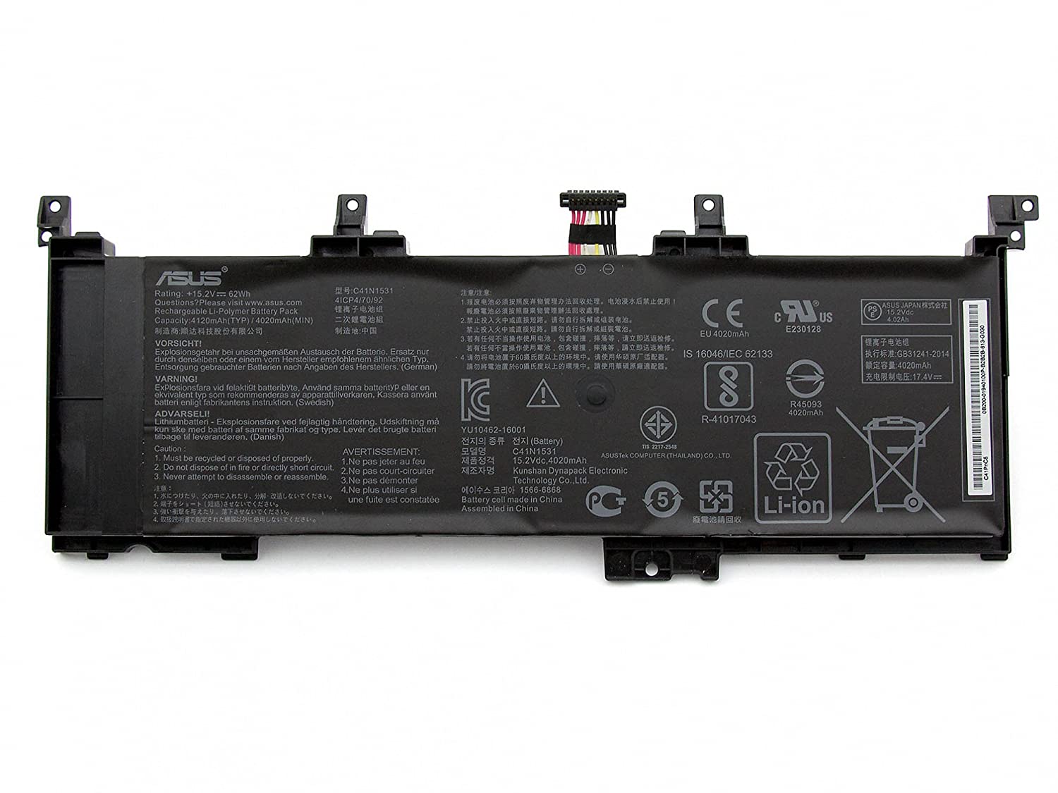 Asus GL502VY-DS74 GL502VY-FY023T Battery 15.2V 62Wh