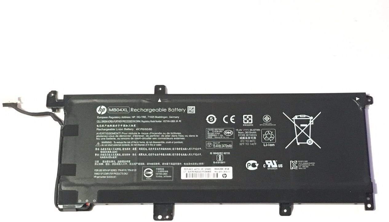 15.4V 55.67Wh HP 844204-850 MB04XL HSTNN-UB6X 843538-541 Battery 15.4V 55.67Wh HP 844204-850 MB04XL HSTNN-UB6X 843538-541 Battery