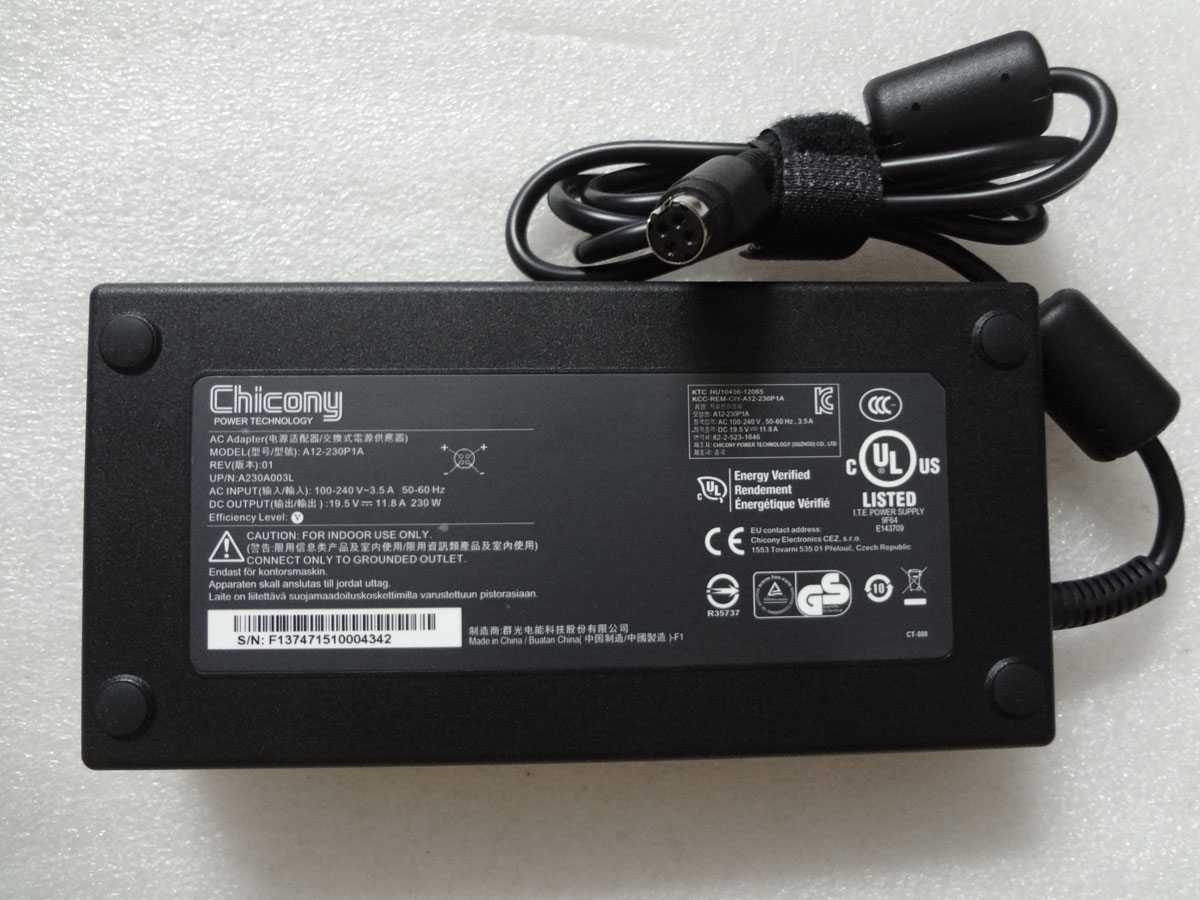230W Clevo X711 AC Adapter Charger Power Supply
