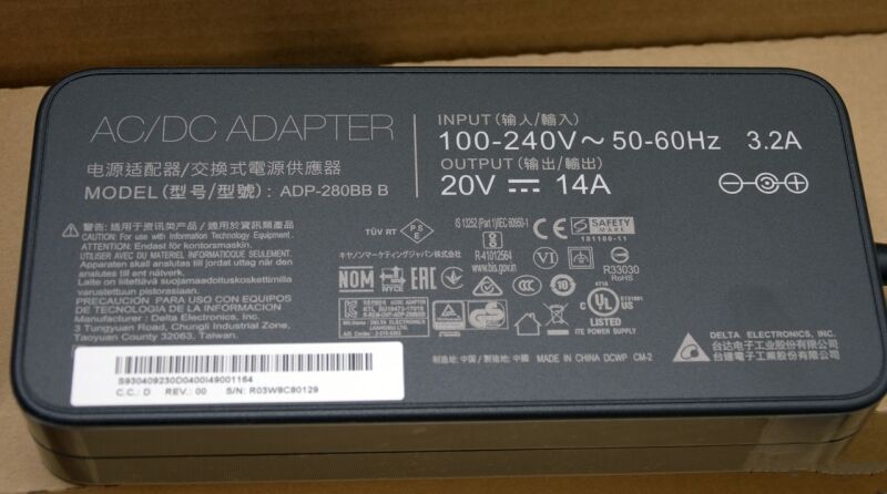 280W Delta ADP-280BB B Charger AC Adapter Power Supply