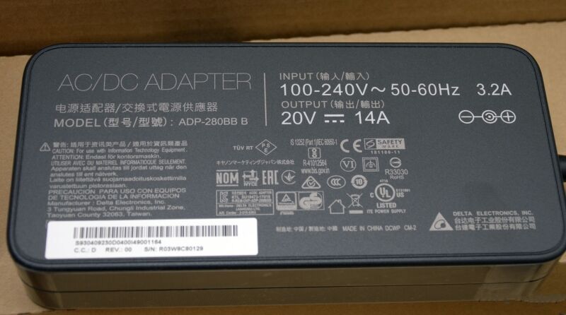 280W MSI GE63 Raider RGB 8SF-015JP Charger AC Adapter Power Supply