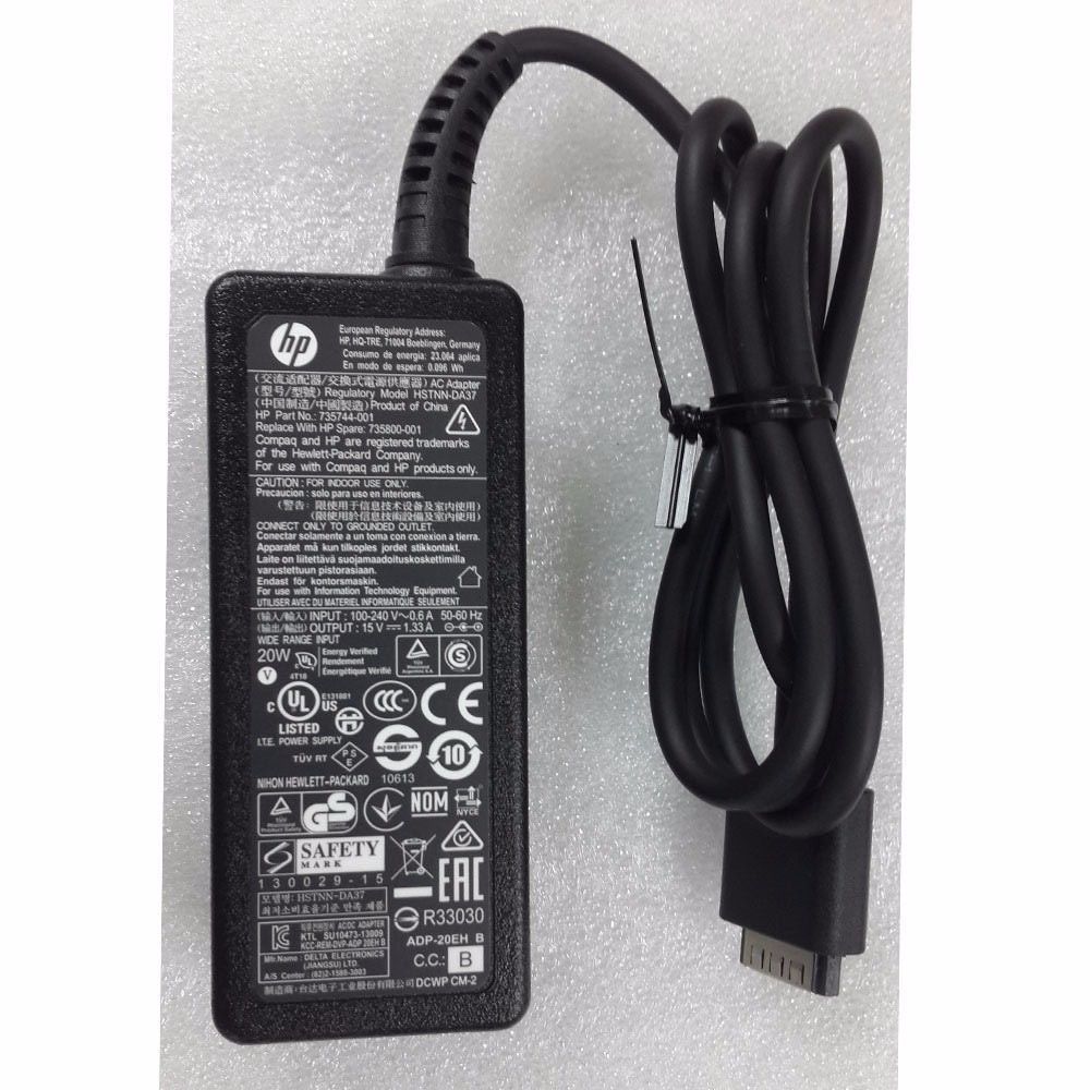 20W HP SlateBook x2 10-h000 AC Power Adapter Charger