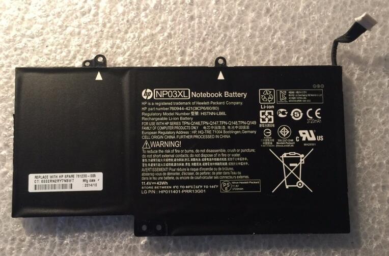 43Wh HP Envy 15-u170ca x360 Battery 11.4V