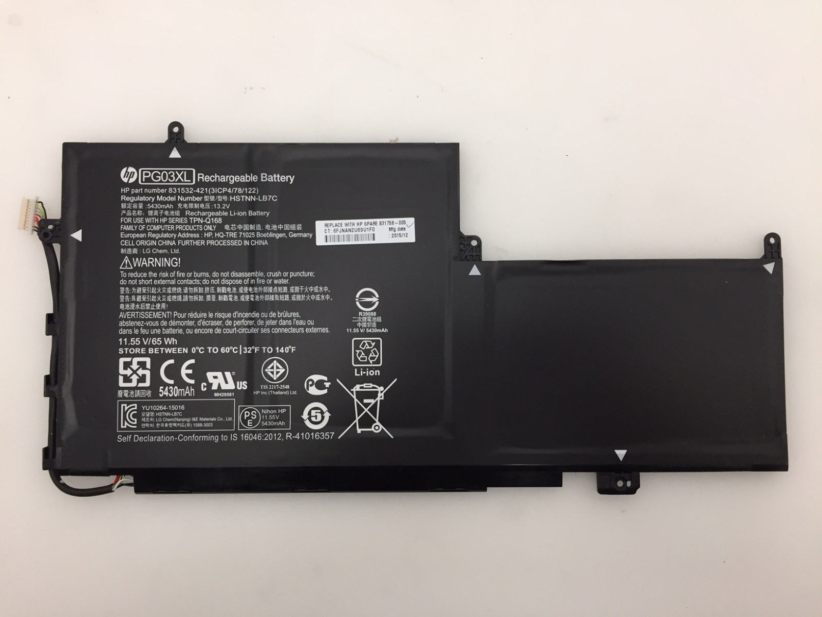 65Wh HP Spectre x360 15-ap004nf Battery 11.55V 5430mAh - Click Image to Close