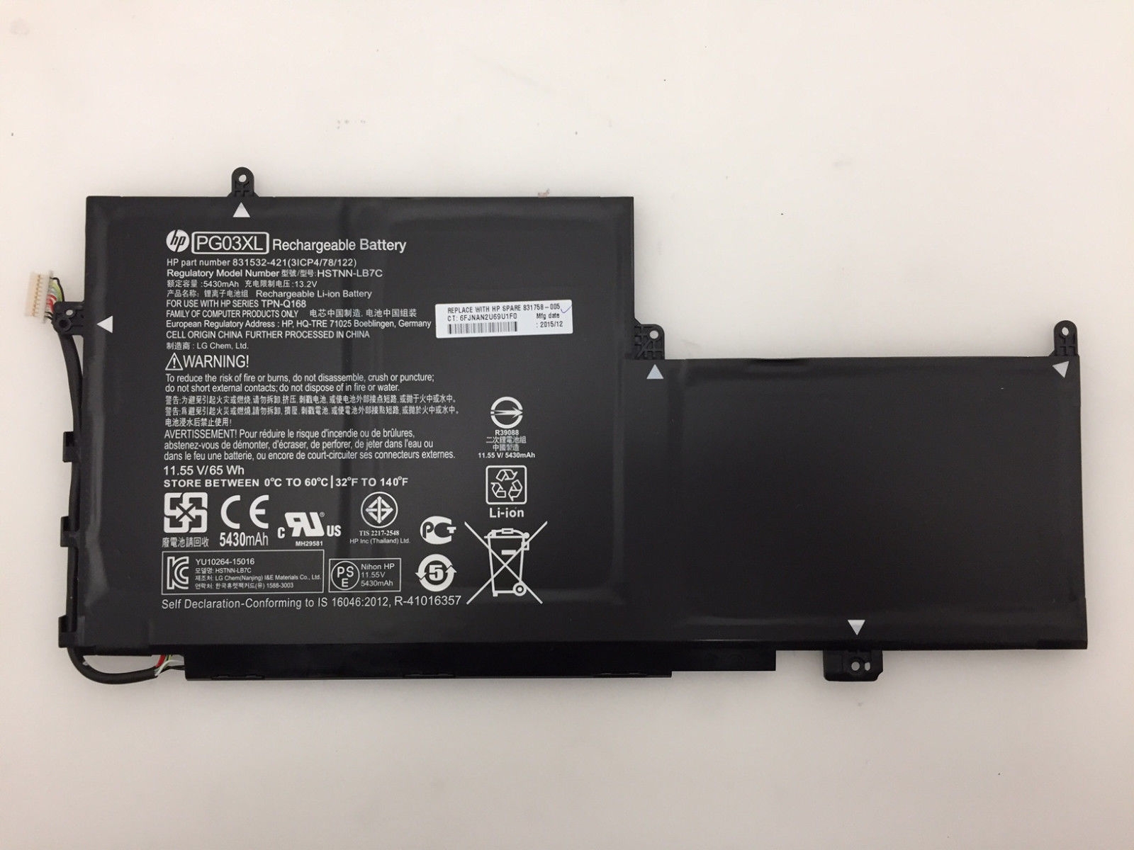 65Wh HP Spectre x360 15-ap004ng Battery 11.55V 5430mAh