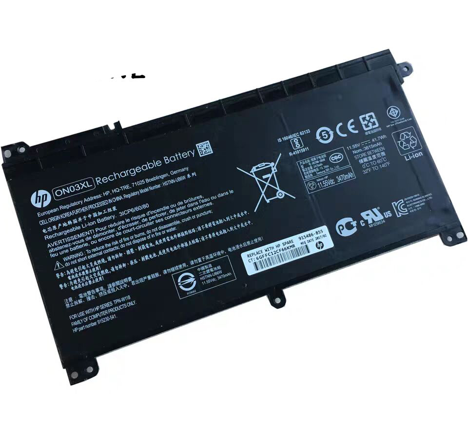 Genuine Hp ON03XL HSTNN-UB6W TPN-W118 Battery 41.7Wh 11.55V - Click Image to Close