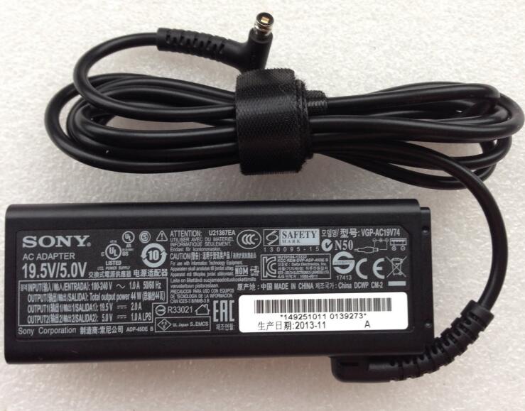 44W Sony VGP-AC19V73 VGP-AC19V74 149251011 USB Charger AC Adapter