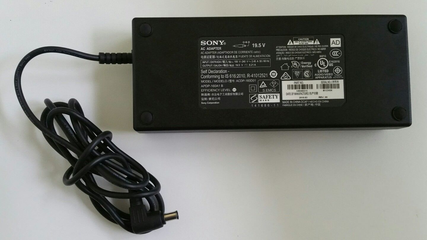 160W 8.21A Sony XBR-65X750D XBR65X750D AC Adapter Charger Power Cord