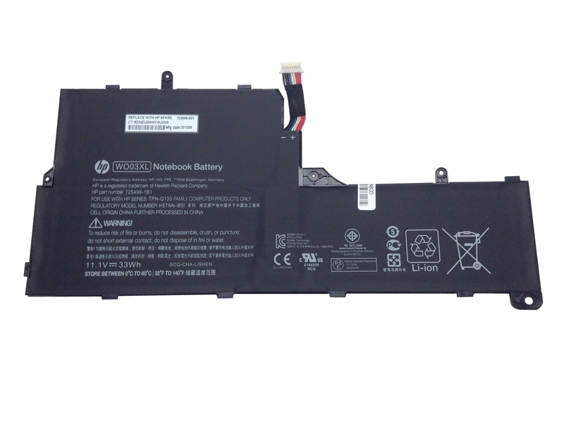 33Wh HP 725606-001 739054-001 WO03XL Battery 33Wh HP 725606-001 739054-001 WO03XL Battery