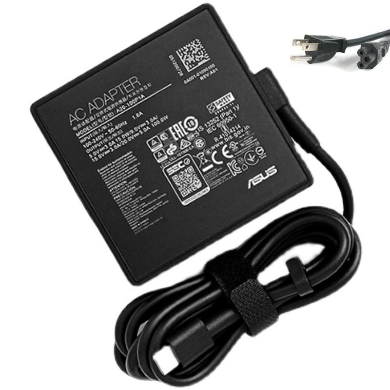 100W USB-C Adapter Asus ROG Flow Z13 GZ301ZE-LD002W Charger Power Cord