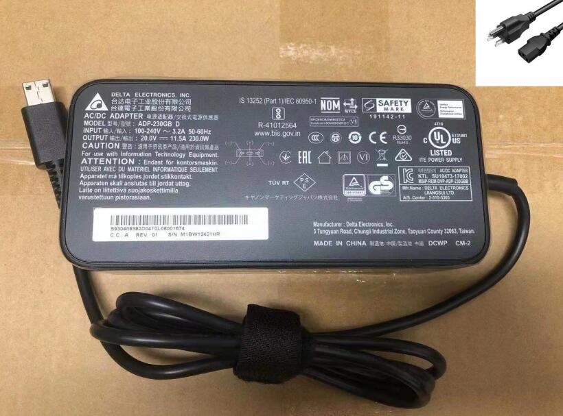 20V 11.5A MSI GE66 Raider 12UE MS-1544 AC Adapter Charger Power Cord