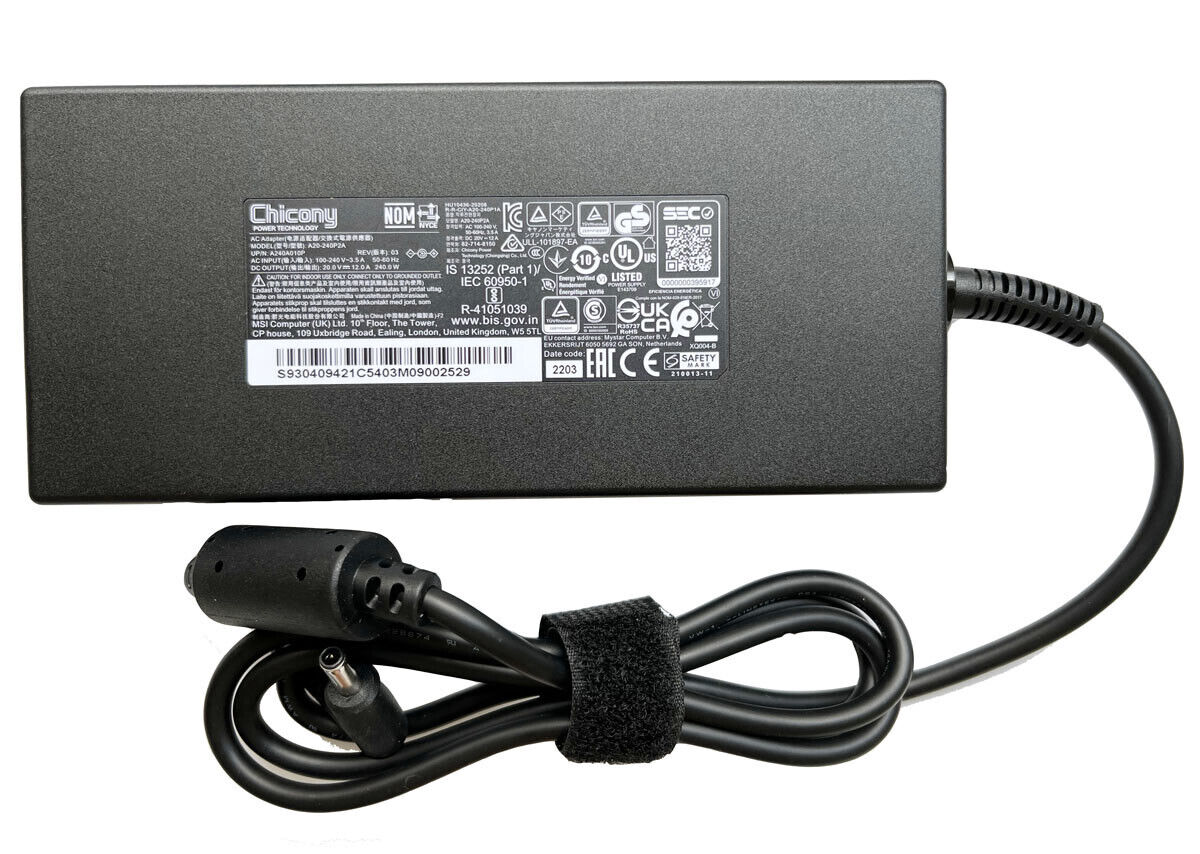 Chicony 12A 240W AC Adapter Charger For MSI Crosshair 15 R6E B12UGZ-050