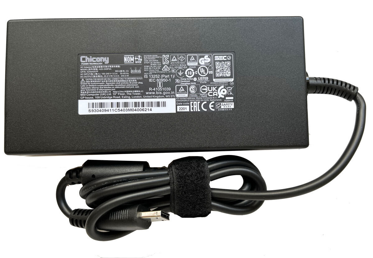 240W original MSI Stealth 16 Studio A13VF-017BE Charger AC Adapter Power Supply