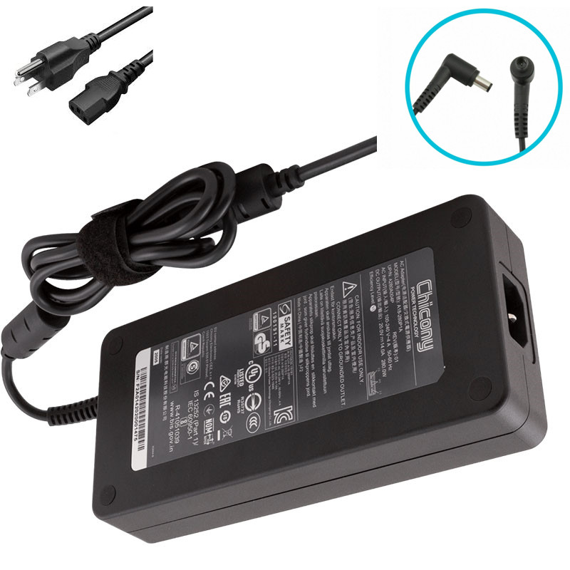280W MSI GE75 Raider 9SE-1040DE AC Adapter Charger Power Cord